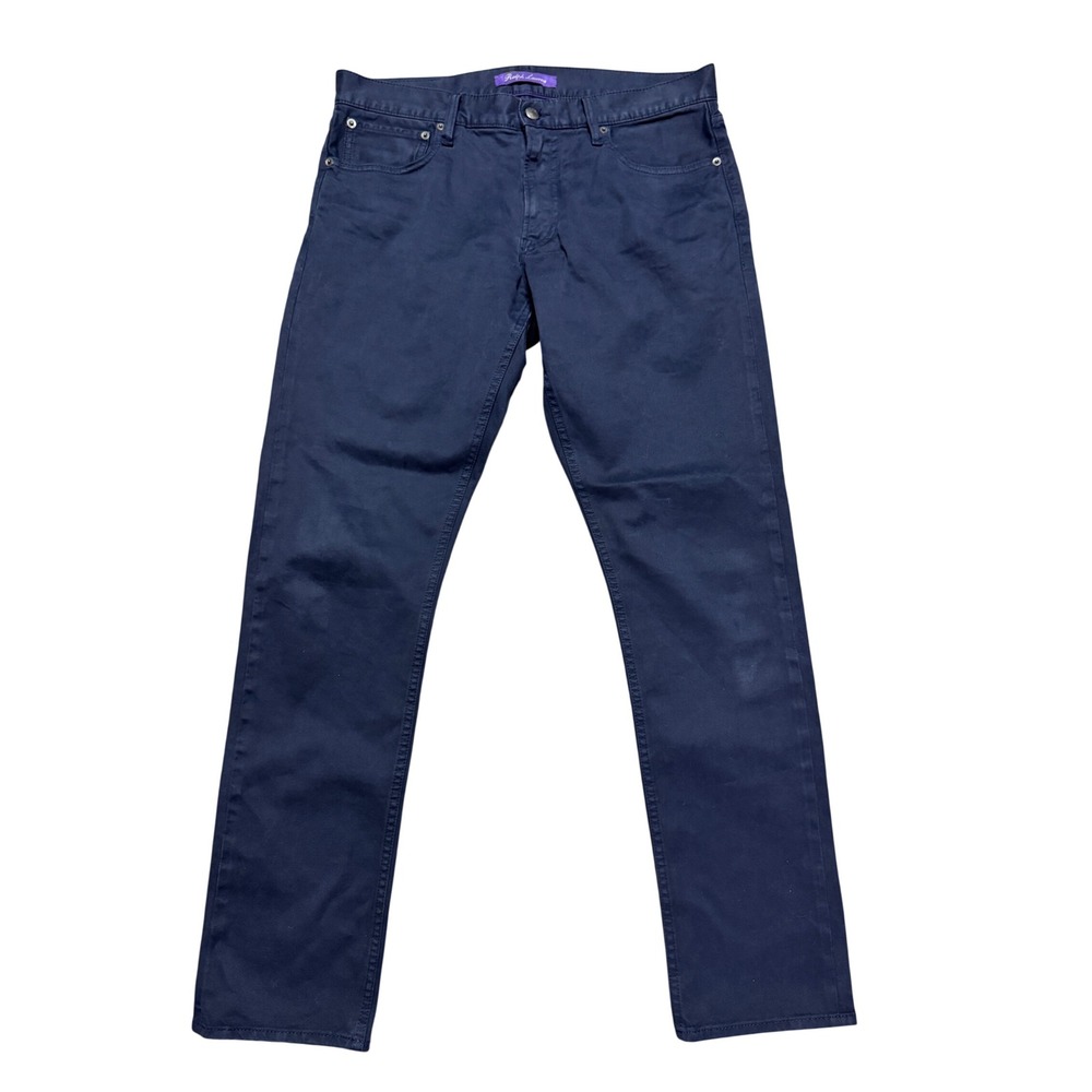 NOT FOR SALE Ralph Lauren Purple Label Mens Navy Blue Straight Leg Pants 33x32